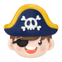 bambini pirata Capitano e marinaio personaggi, acquerello clipart png