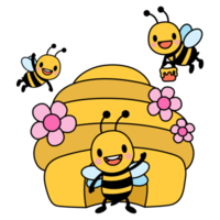 miel abeille rempli clipart png