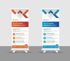 Business Roll up banner stand template design, modern portable stands corporate roll-up banner layout, pull up, vector illustration, business flyer, brochure, Corporate banner