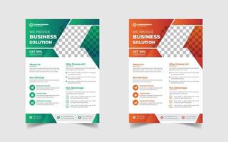 Modern Corporate business flyer template design set or a4 flyer template with blue, green, red and yellow color. marketing, business proposal, promotion flyer. vector