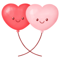 aquarela balão coração feliz dia dos namorados clipart