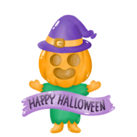 pumpkin Halloween watercolor Clipart, png