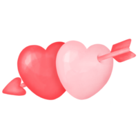 acuarela corazón flecha feliz día de san valentín clipart png