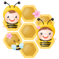 Baby Honey Bee Watercolor Clipart png