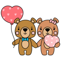 carino orsacchiotto orso amore impostato san valentino giorno con elementi, pieno vettore