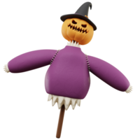 illustration d'halloween icône homme de paille 3d png