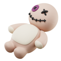 ilustração de halloween de ícone de boneca 3d png