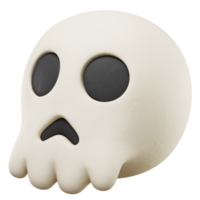 ilustração de halloween do ícone de cabeça de caveira 3d png