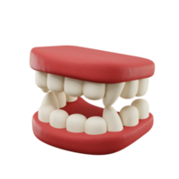 ilustração de halloween do ícone de dentes de vampiro 3d png