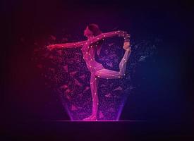 futuristic gymnastic pose vector