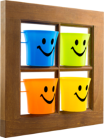 Cups happy in brown wooden png