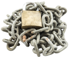 Old rusty chain isolated png