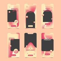 Gradient colorful instagram sale story collection vector