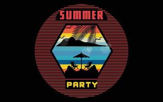 Trendy summer party t shirt design vector