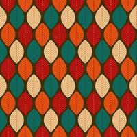 hojas geométricas modernas de mediados de siglo retro 70s patrón sin costuras. fondo orgánico floral de otoño. para decoración del hogar, textiles, papel pintado y papel de regalo vector