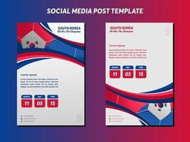 vector background South Korea flag design with ball , social media template, perfect to your background template