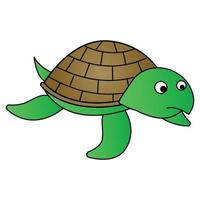 cute of turtle on cartoon version vector