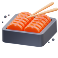 icono coreano, songpyeon con palillos ilustración 3d png