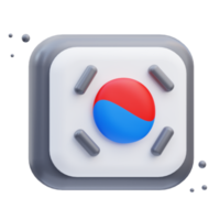 ícone coreano, ilustração 3d da bandeira do país sul-coreano png