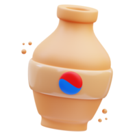 coreano icona, vaso coreano 3d illustrazione png