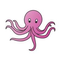 cute of squid on cartoon version, vector