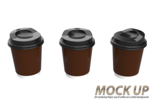 3D rendering paper cup without background png