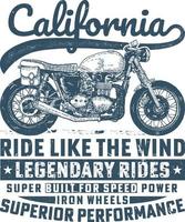 California Rider Vintage T shirt Design vector