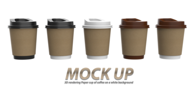 3D rendering paper cup without background png