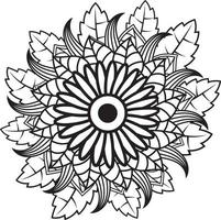 dibujo a mano patrón de flores para colorear página, vector