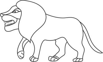 lion animal coloring page for kids vector