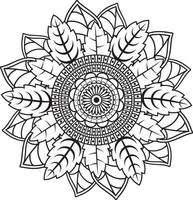 Hand drawing flower pattern coloring page, vector