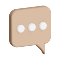 3d - diseño de burbujas de discurso de renderizado iconos 3d aislados, aislados en fondo blanco. diseño de conjunto de iconos de chat 3d. png