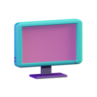 monitor de design 3d colorido png