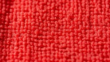 Macro of red colored microfiber cleaning rag photo