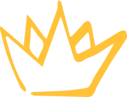 icono de corona dorada dibujado en un estilo de marcador minimalista png