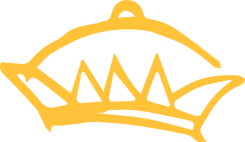 golden crown icon drawn in a minimalist marker style png