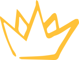 golden crown icon drawn in a minimalist marker style png