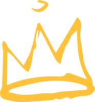 golden crown icon drawn in a minimalist marker style png