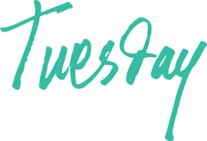 Tuesday, cute day text lettering for weekly planners png