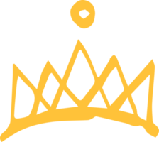 icône de couronne dorée dessinée dans un style de marqueur minimaliste png