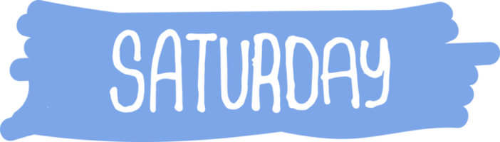 Saturday, cute day text lettering for weekly planners png