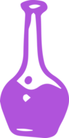 ilustración simple de una botella de veneno coloreada png