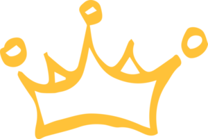 ícone de coroa dourada desenhado em um estilo de marcador minimalista png