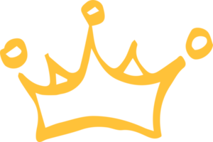 golden crown icon drawn in a minimalist marker style png