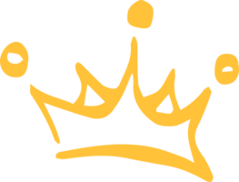 golden crown icon drawn in a minimalist marker style png