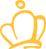 icône de couronne dorée dessinée dans un style de marqueur minimaliste png