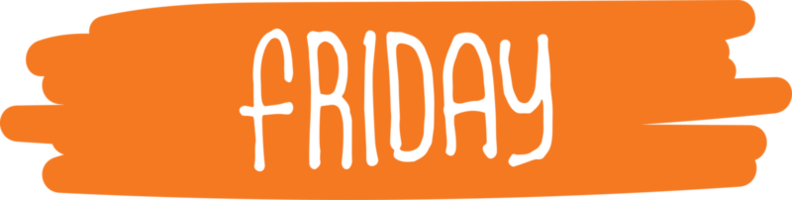 Friday, cute day text lettering for weekly planners png