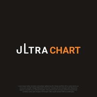 ultra con letra u y l como concepto de gráfico, vector de diseño de logotipo de gráfico