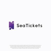 Logo for online ticketing combine initial S and ticket shape vector