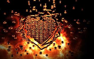 Digital Illustration Heart in Fire photo